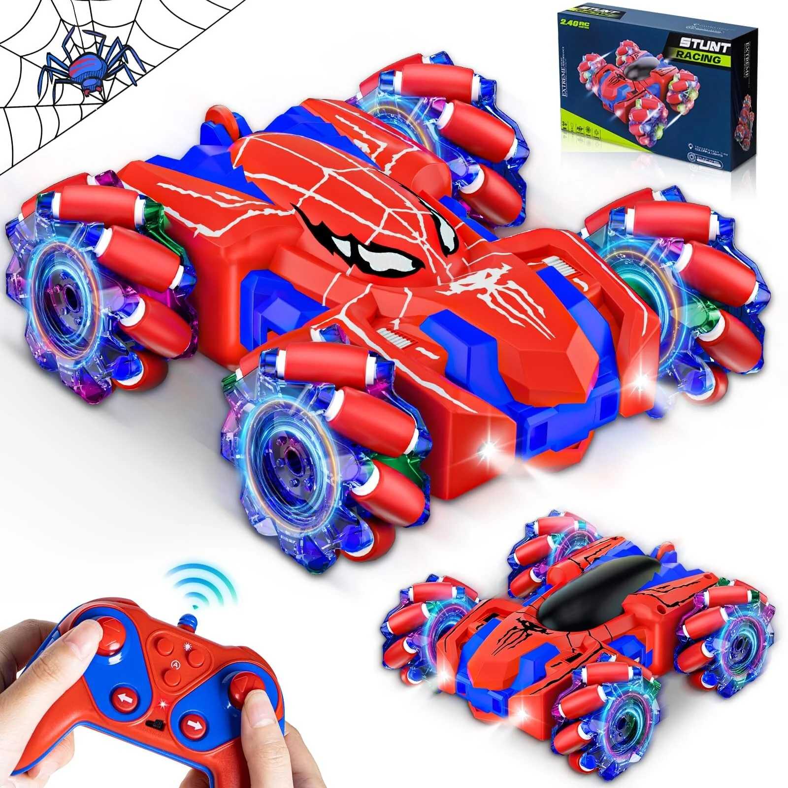 Rechargeable Spider Remote Control Car for Boys with LED Lights - Image 8