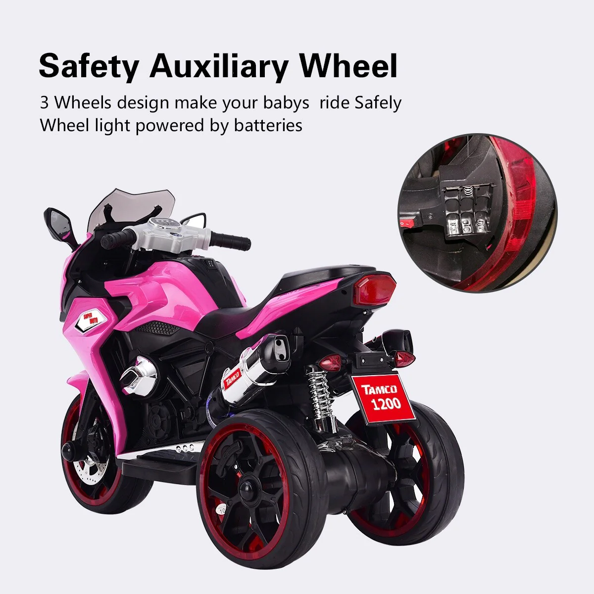 12V Kids Electric Ride-On Motorcycle Battery-Powered Bike for Girls - Image 2