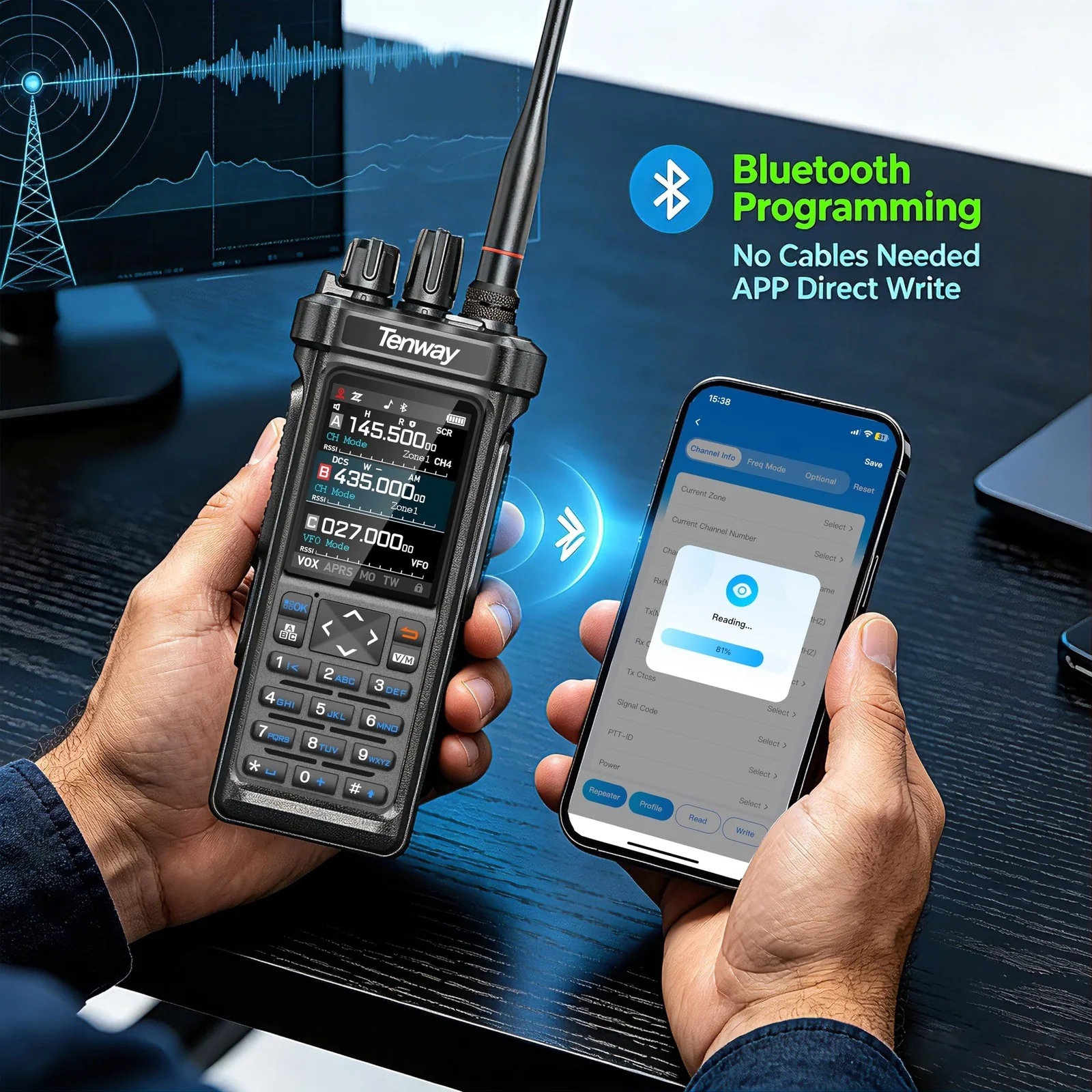 Tenway TP-900 Pro 10W Portable Ham Radio with GPS, APRS, and NOAA Features - Image 3