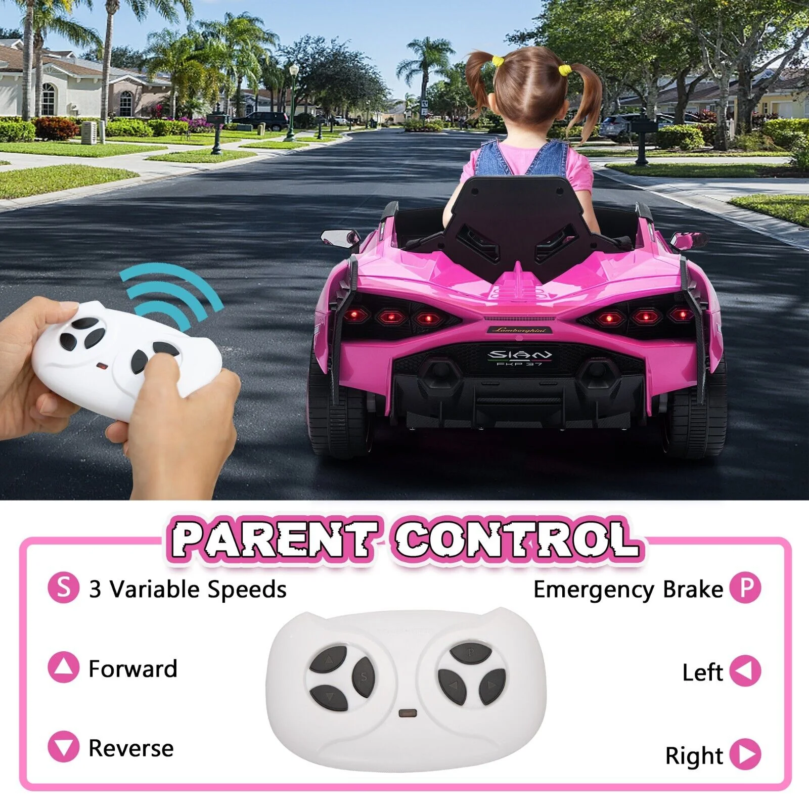 TOBBI 12V Kids Lamborghini SIAN Electric Ride-On Car with Parental Remote Control - Image 12