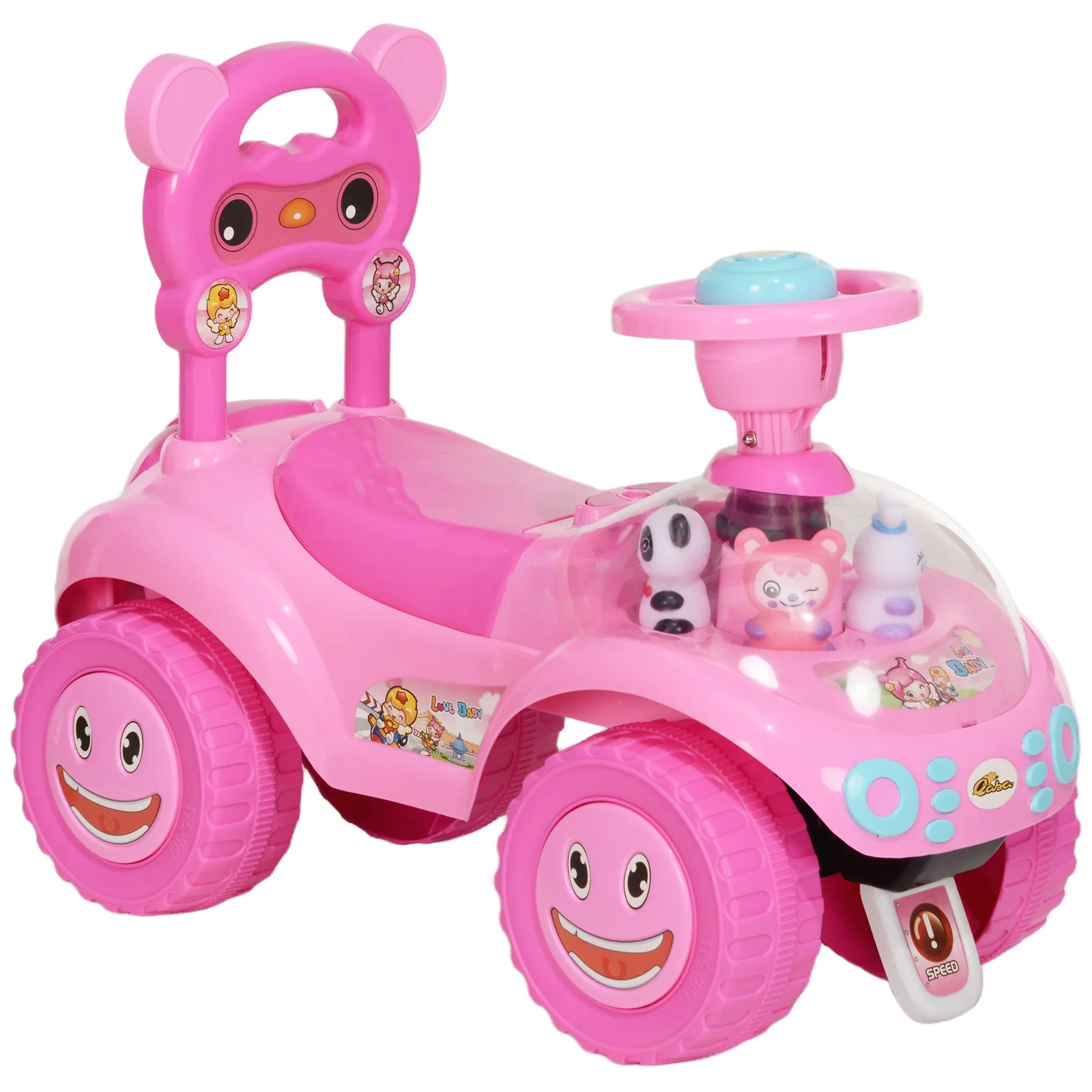 Toddler Push and Ride Foot-to-Floor Sliding Car for Kids Pink - Image 12