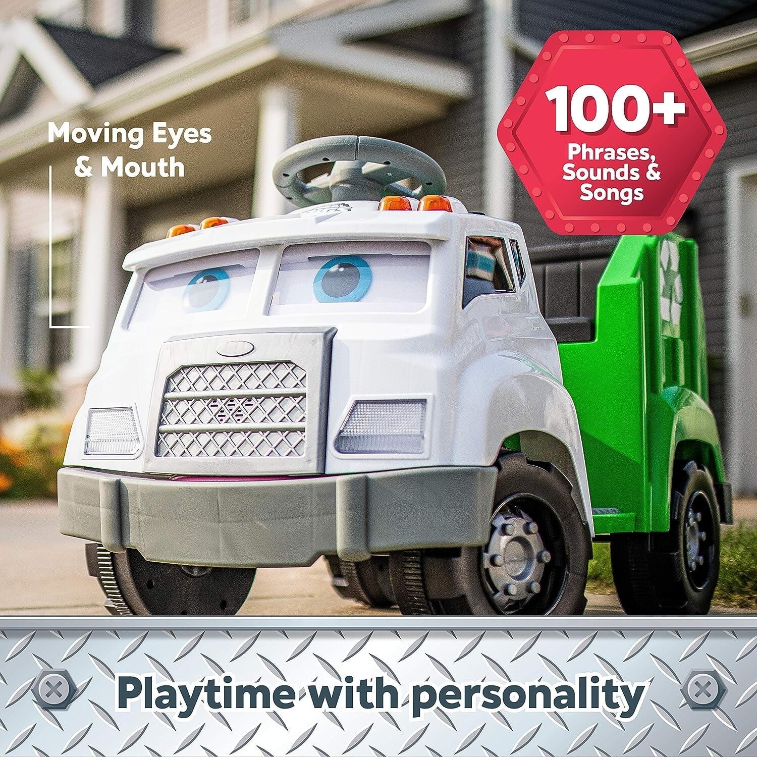 6V Battery-Powered Toddler Recycling Truck with Sound Effects for Ages 1.5+ - Image 2