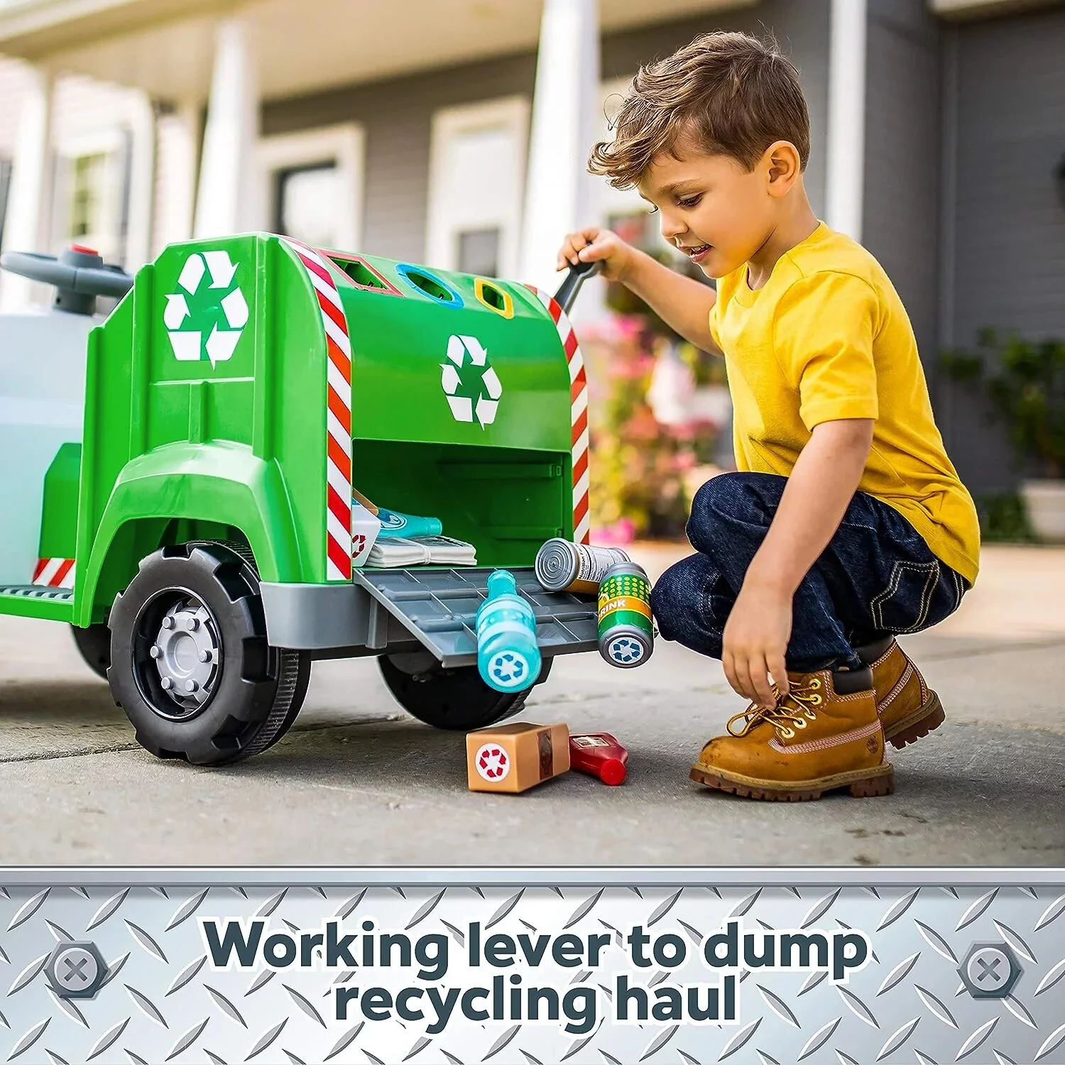 6V Battery-Powered Toddler Recycling Truck with Sound Effects for Ages 1.5+ - Image 6