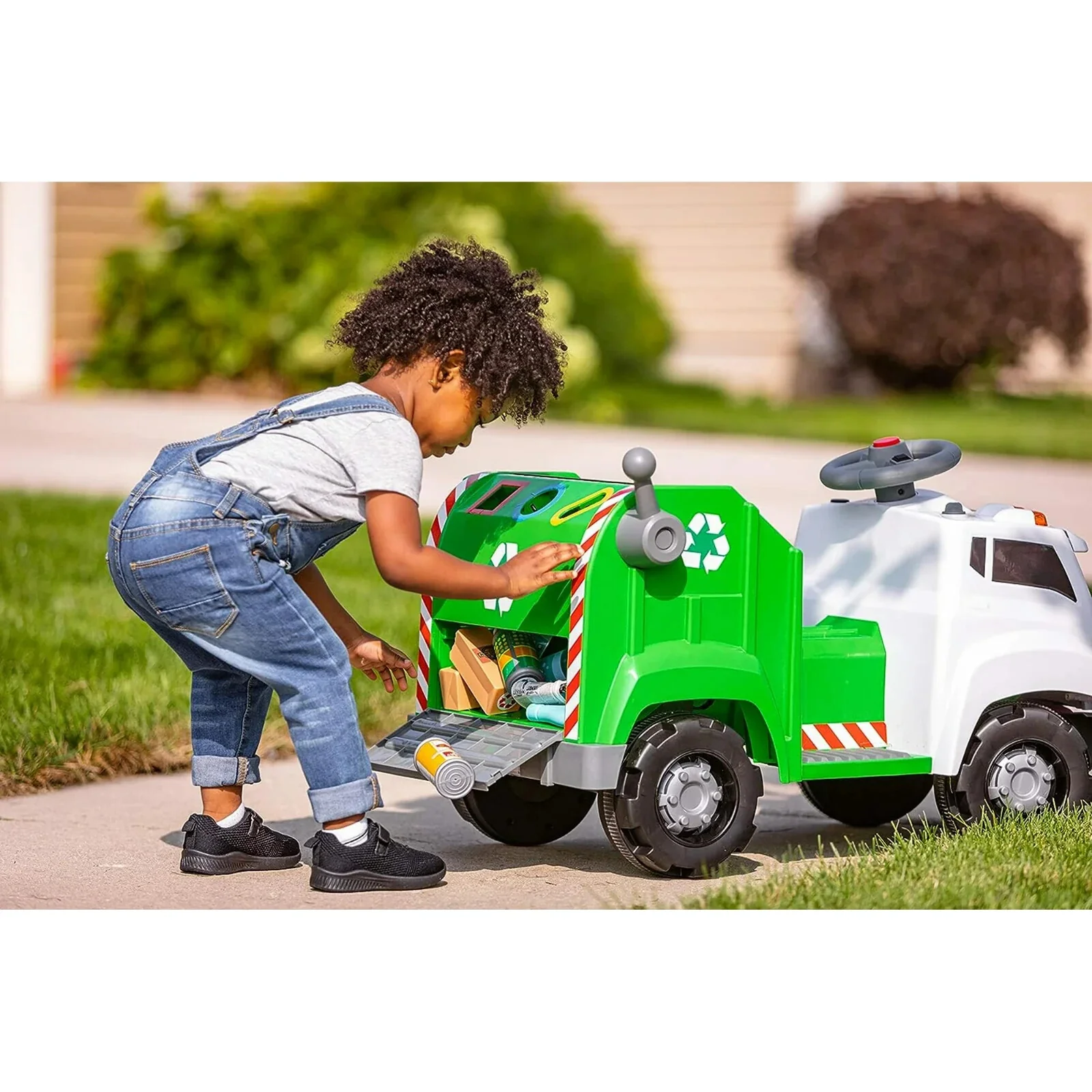 6V Battery-Powered Toddler Recycling Truck with Sound Effects for Ages 1.5+ - Image 9