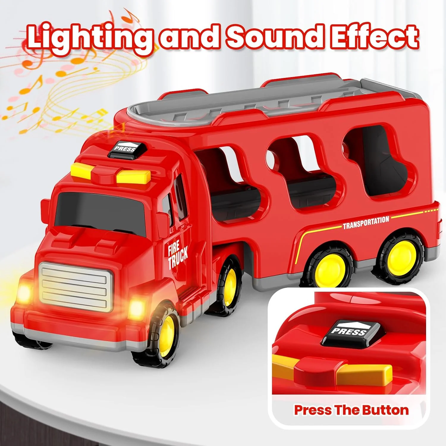 5-in-1 Friction Fire Truck Toy for Children Aged 3-9 - Image 7