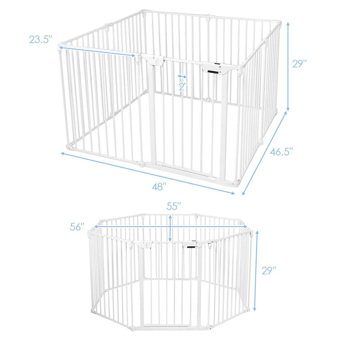 Versatile 8-Panel Metal Play Yard and Pet Barrier with Adjustable Wall Mount - Image 12