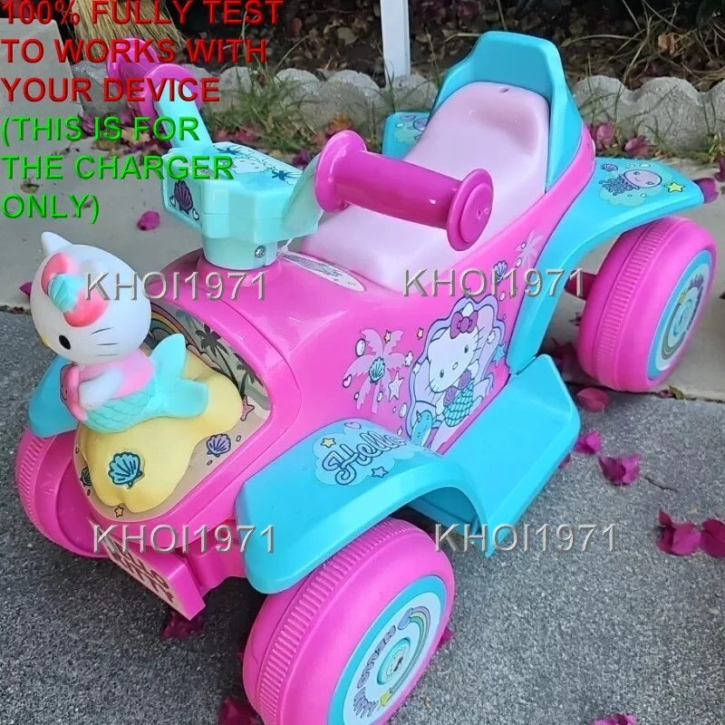 AC Wall Charger Adapter for Hello Kitty Mermaid Ride-On with Bubble Blower - Image 2