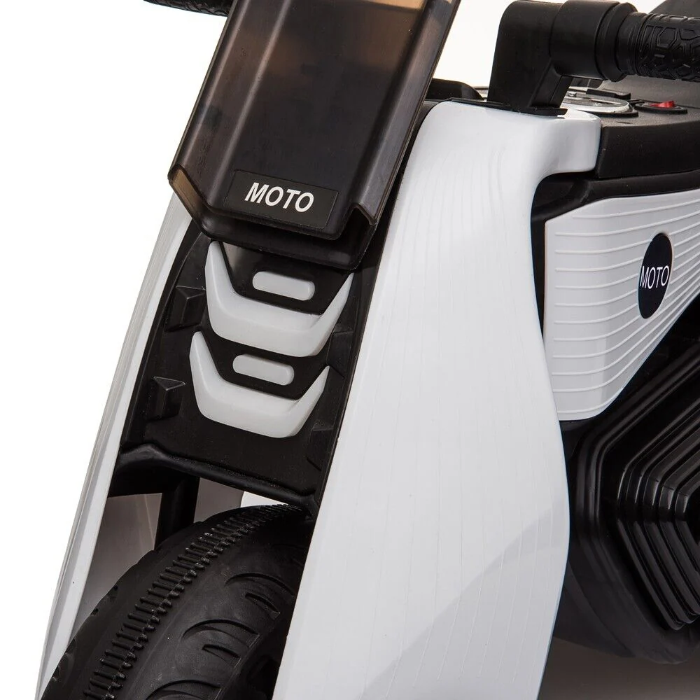 White 3-Wheel Electric Motorcycle for Kids with Dual Drive System - Image 16