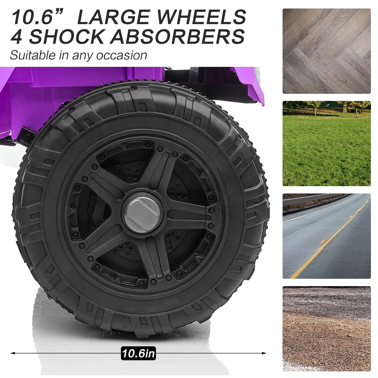 12V Kids Ride-On Power Wheels Remote Control Truck Vehicle Purple - Image 13