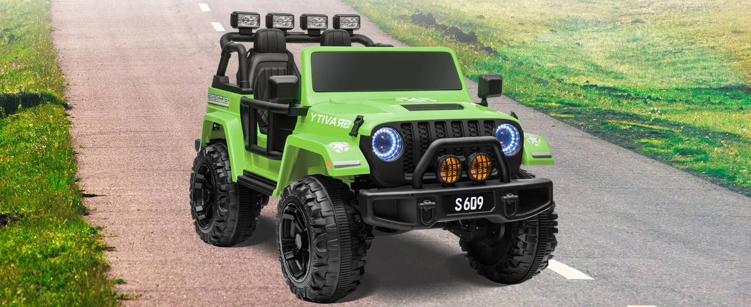 12V Electric Kids Ride-On Jeep Truck with Remote Control Battery-Powered Car Green - Image 16